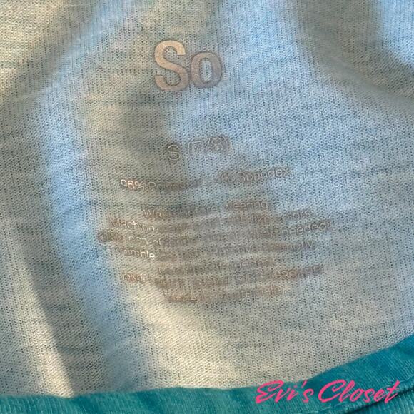 SO Turquoise Flamingo Short Sleeved Dress Girls Size 7-8 - Picture 5 of 8